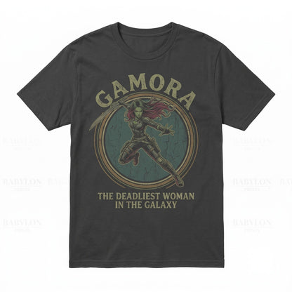 Vintage Gamora Retro Comic Graphic Superhero Sci-Fi Cotton Apparel Unisex TShirt
