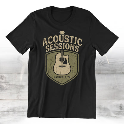 Acoustic Guitar Player Vintage Retro Graphic Tee, Music Lovers Birthday Christmas Present for Musician Guitarist Lessons Unisex