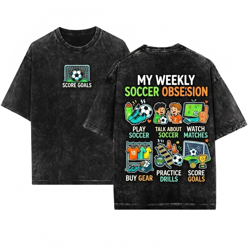 Funny Soccer Tee Things I Do In My Spare Time Football Lovers Unisex Wash T-Shirt