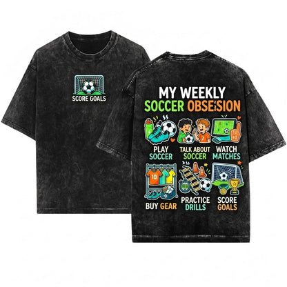 Funny Soccer Tee Things I Do In My Spare Time Football Lovers Unisex Wash T-Shirt