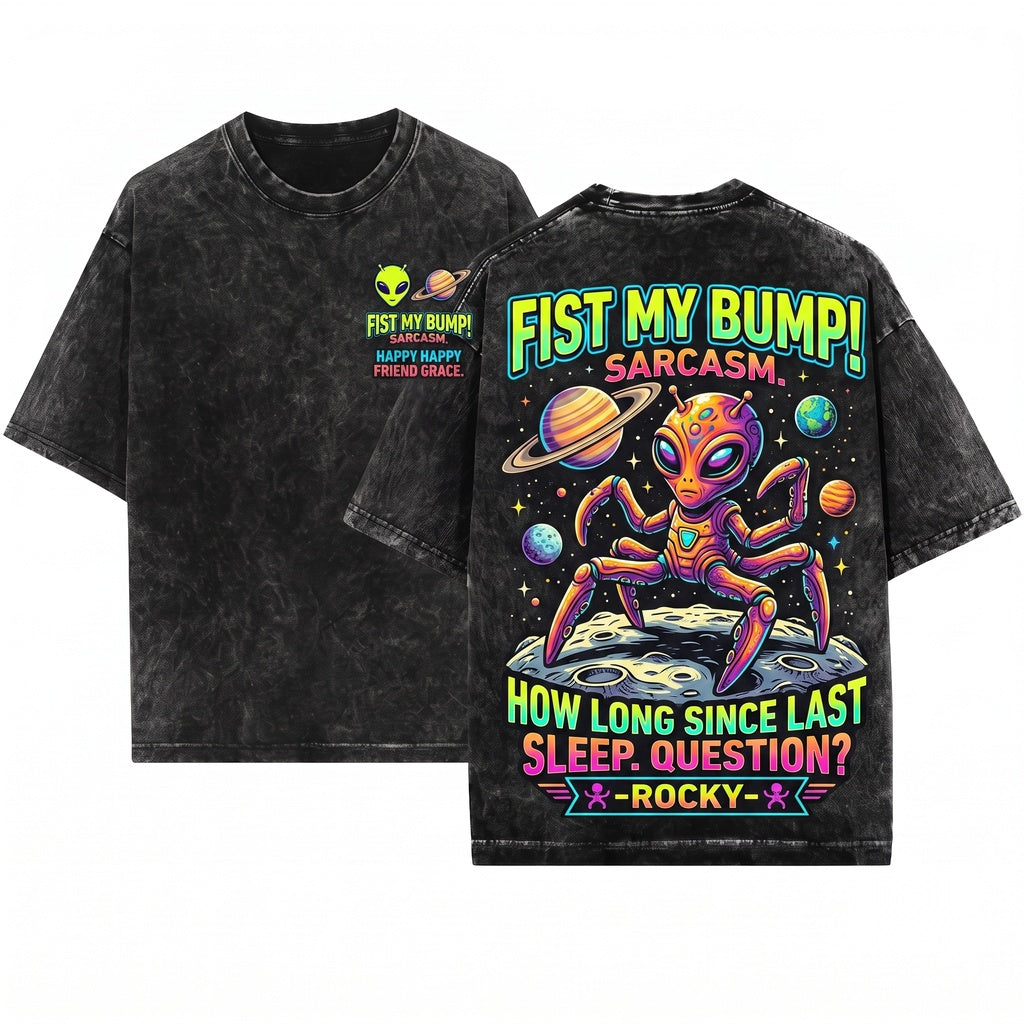Hail Mary Rocky Alien Fist Bump Funny Sci-Fi Space Unisex Wash T-Shirt
