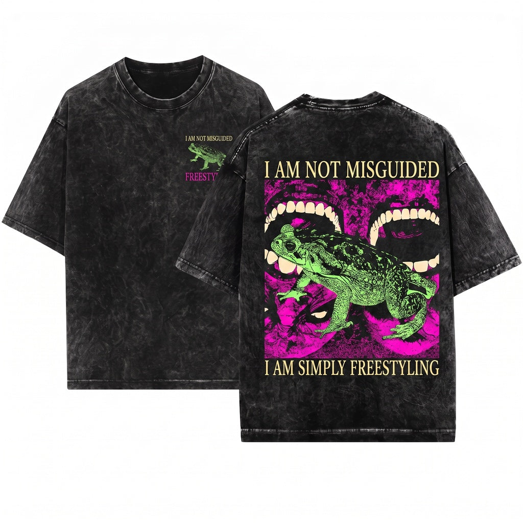 I Am Not Misguided Vintage Japanese Frog Unisex Wash T-Shirt