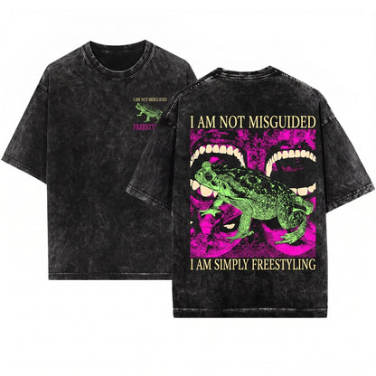 I Am Not Misguided Vintage Japanese Frog Unisex Wash T-Shirt