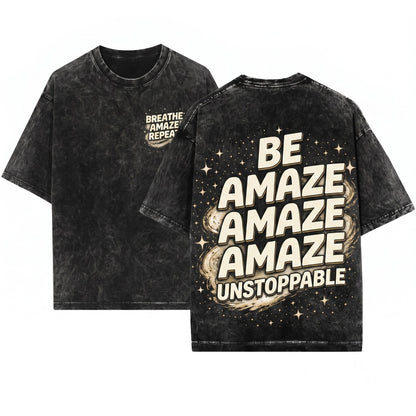 Amaze Space Minimalist Galaxy Graphic Sci-Fi Aesthetic Project Hail Mary Inspired Lover Gift Unisex Wash T-Shirt