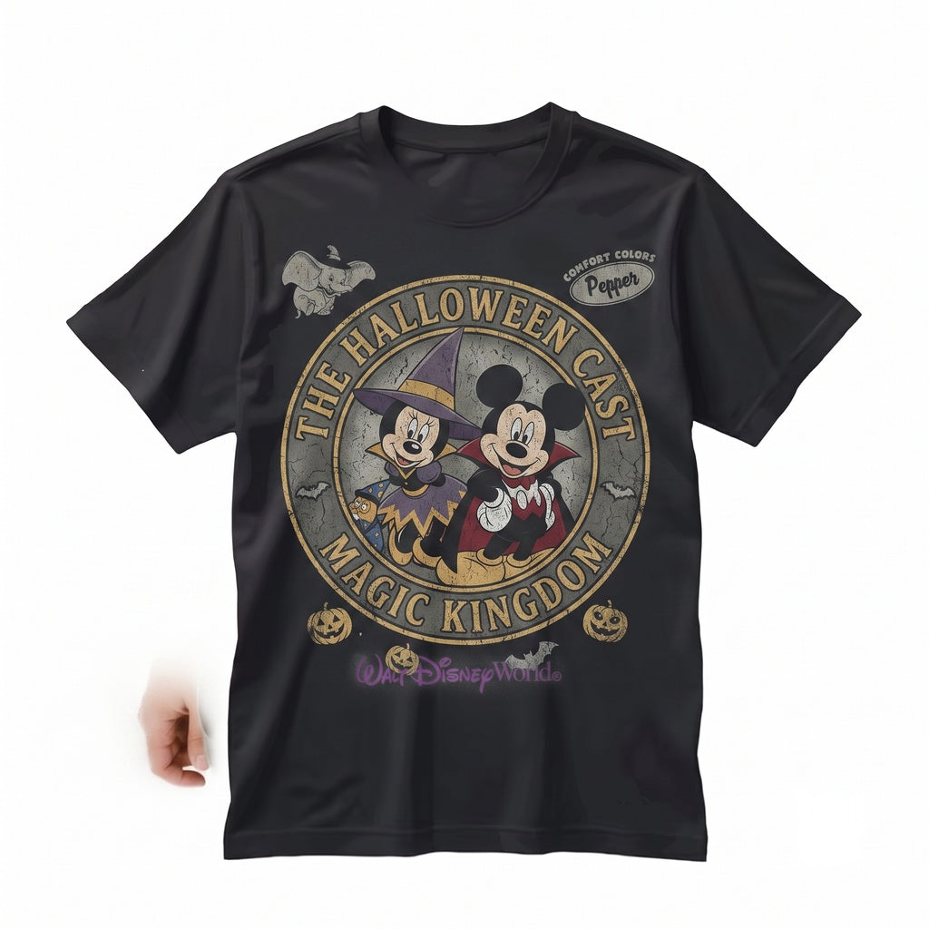 Retro Mouse Spooky Season Vacation Top, Magic Kingdom Halloween Party Group Apparel, Unisex TShirt