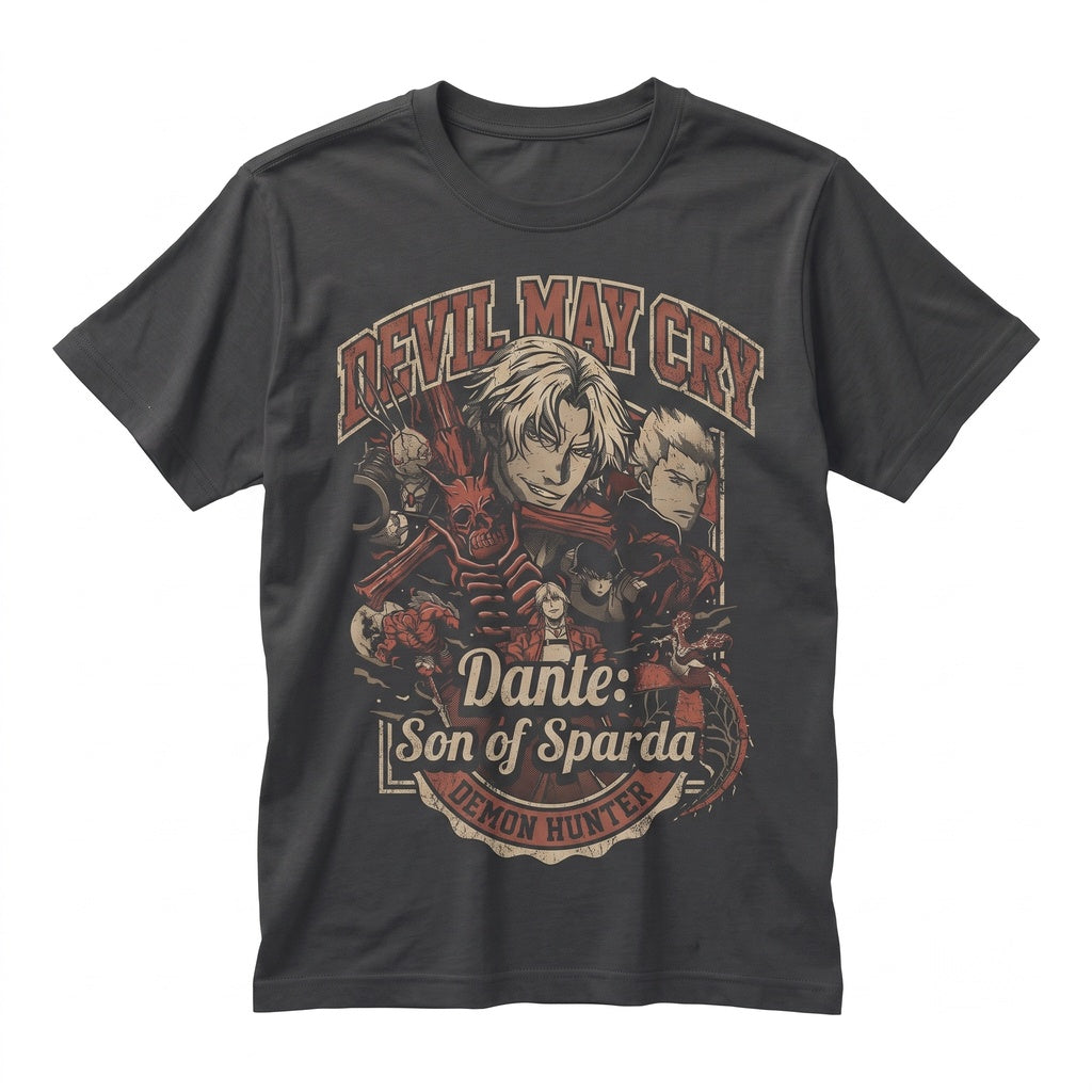 Dante Demon Hunter Gunslinger Vintage Gaming Graphic Premium Cotton Unisex TShirt
