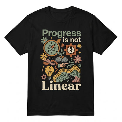 Progress Is Not Linear Mental Health Awareness Therapy Counselor Gift For Self Care And Healing Unisex TShirt