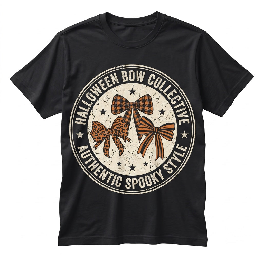 Halloween Coquette Bows Ribbons Spooky Fall Autumn Girly Thanksgiving Unisex TShirt