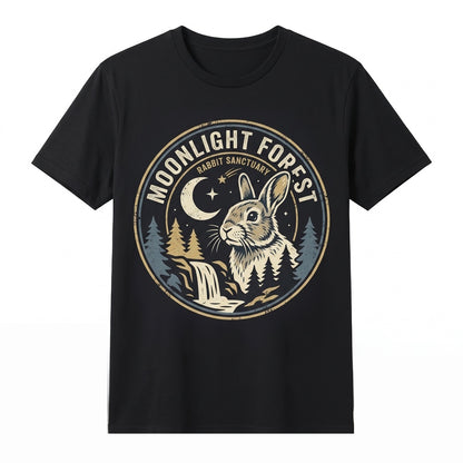 Vintage Howling Bunny Full Moon Retro Easter Graphic Novelty Rabbit Lover Unisex TShirt