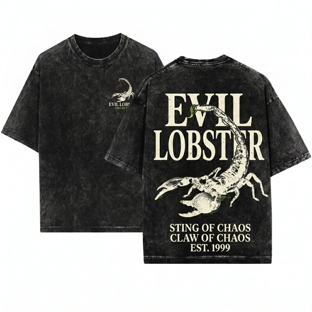 Wicked Funny Retro Evil Lobster Scorpion Unisex Wash T-Shirt