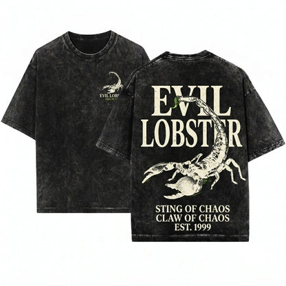 Wicked Funny Retro Evil Lobster Scorpion Unisex Wash T-Shirt