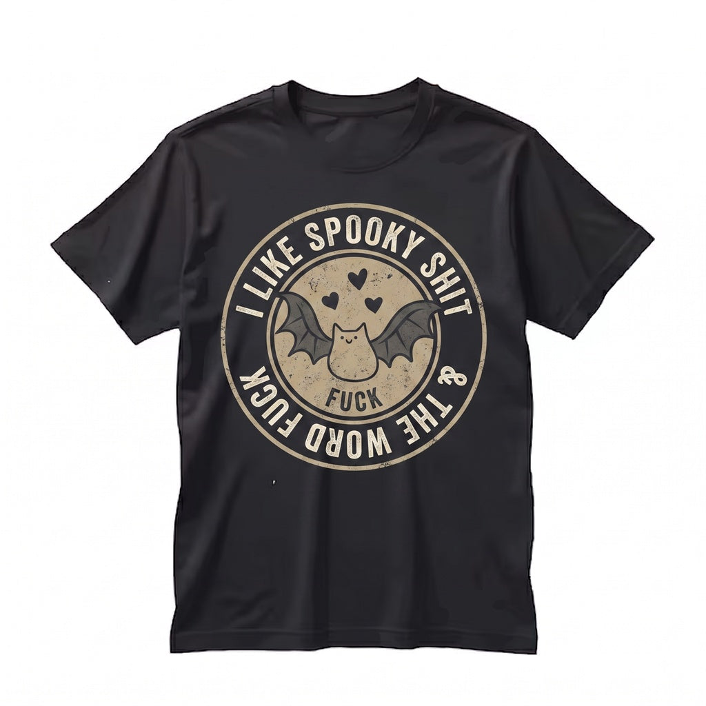 I Like Spooky Shit Funny Alt Black And White Creepy Cute Sarcastic Things Gothic Unisex TShirt