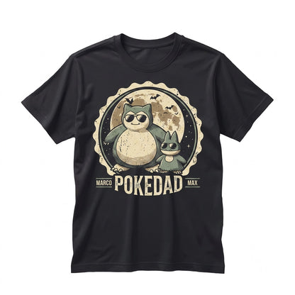 Personalized Sleeping Monster Fathers Day 2026 Gift, Dad And Son Birthday Graphic Cotton Apparel, Unisex TShirt