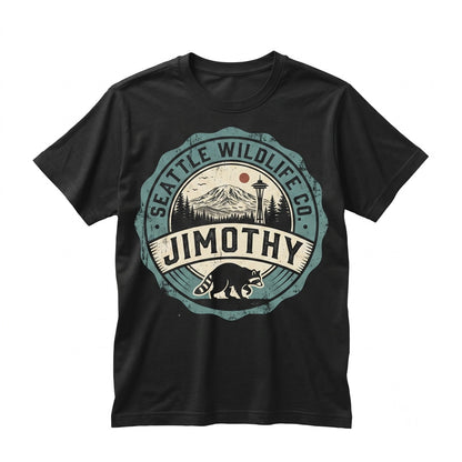 Jimothy Raccoon Vintage Seattle Wildlife Funny Viral Round King Pacific Northwest Unisex TShirt