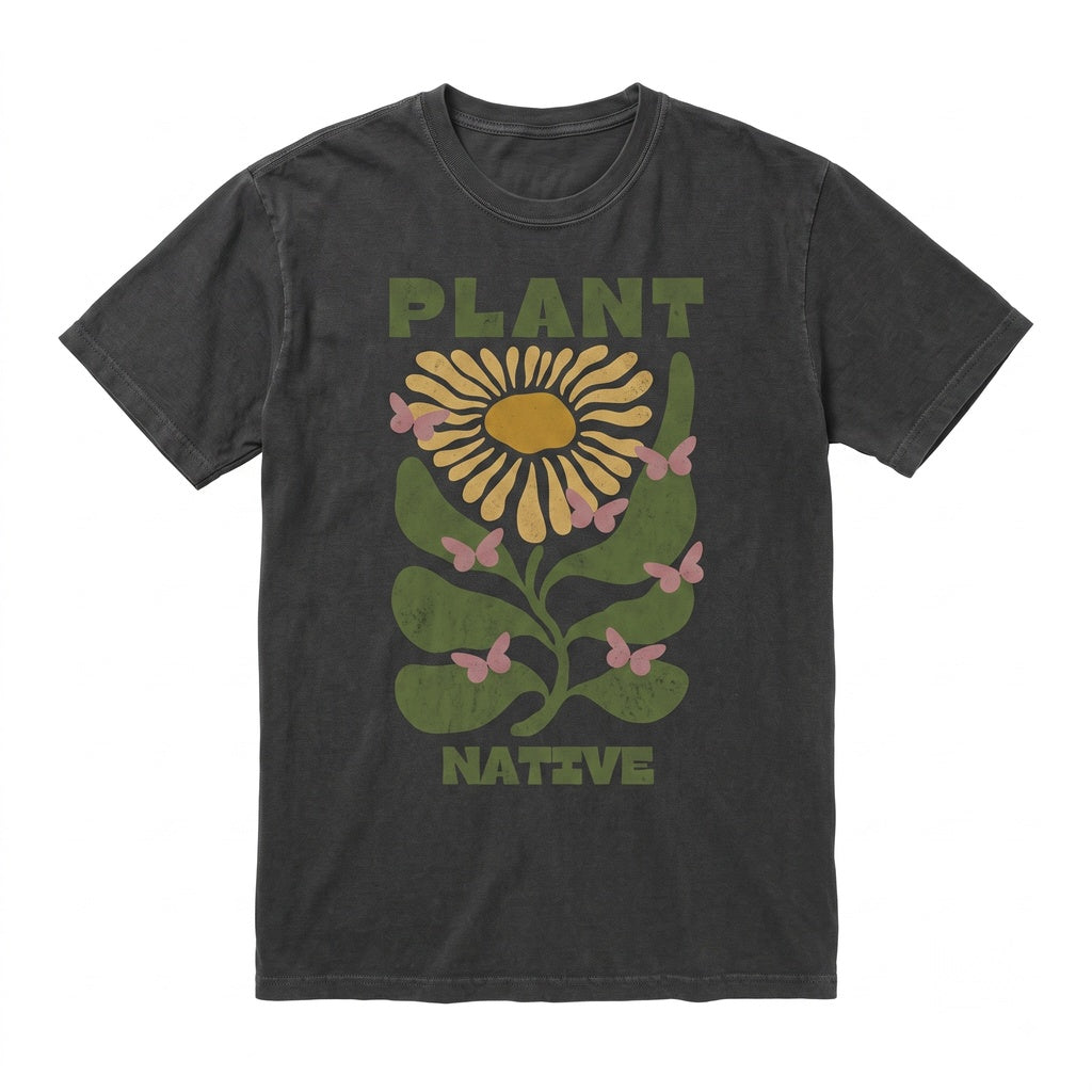 Floral Plant Native Cotton Canvas Graphic Print Botanical Nature Lover Gift Gardener Unisex TShirt