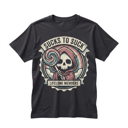 Sucks To Suck Sarcastic Snarky Grim Reaper Spooky Candy Funny Sassy Graphic Unisex TShirt