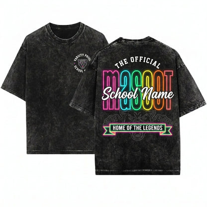 Custom Personalized Mascot School Spirit Back To Teacher Student Team Gift Name Unisex Wash T-Shirt