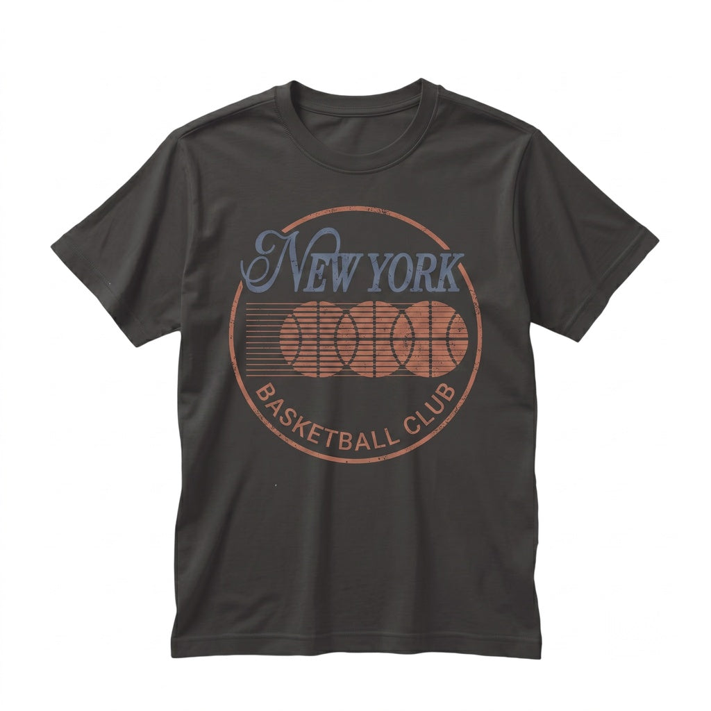 Retro 19Vintage 1990s New York City Basketball Hoops Graphic Cotton Top Unisex TShirt