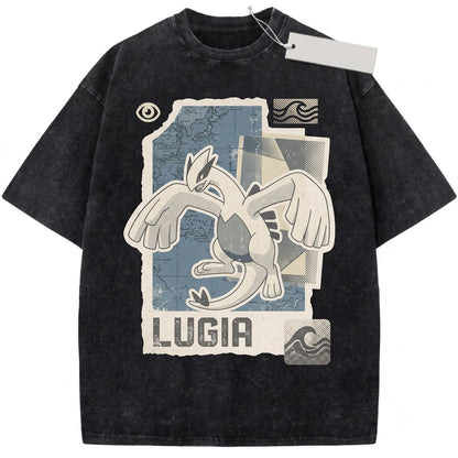 Vintage Wash Aura Fighter Anime Graphic Mineral Dyed Retro Gamer Gift Unisex TShirt