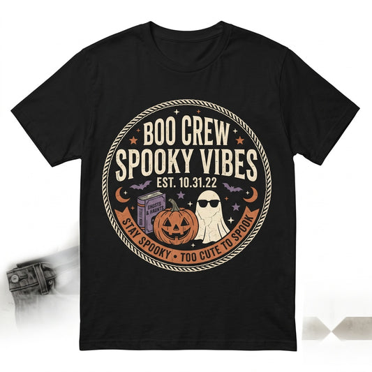 Vintage Spooky Ghost Pumpkin Graphic, Cozy Witchy Haunted Autumn Halloween Seasonal Gift Unisex TShirt
