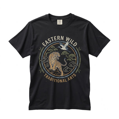 Vintage Japanese Tiger Graphic Floral Asian Samurai Retro Nature Art Aesthetic Gift Unisex TShirt