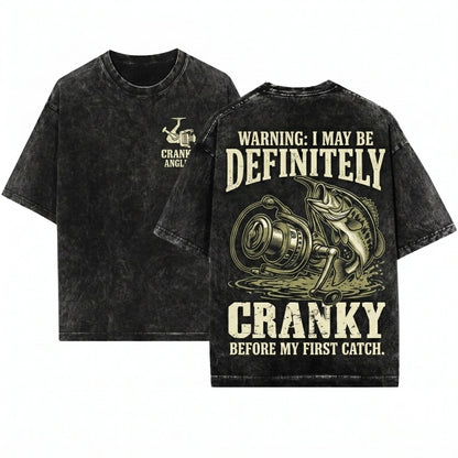 Cranky Funny Fishing Reel Fisherman Gift Ideas For Dad Husband Unisex Wash T-Shirt
