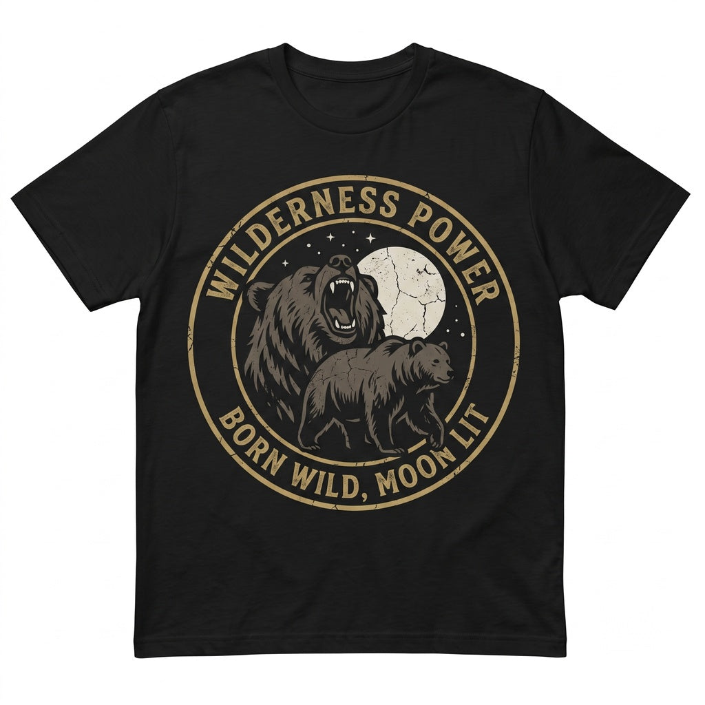 Three Bear Retro Graphic Vintage Moon Lovers Funny Oversized Washed Silly Present Unisex TShirt