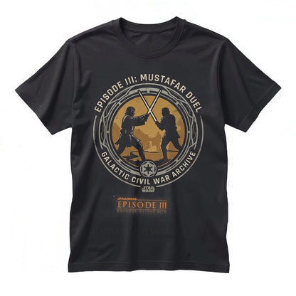 Vintage Retro Anakin Skywalker Obi-Wan Kenobi Mustafar Jedi Duel Graphic Unisex TShirt