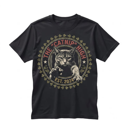 Catnip Madness Funny Vintage Halloween Feline Graphic Apparel Unisex TShirt
