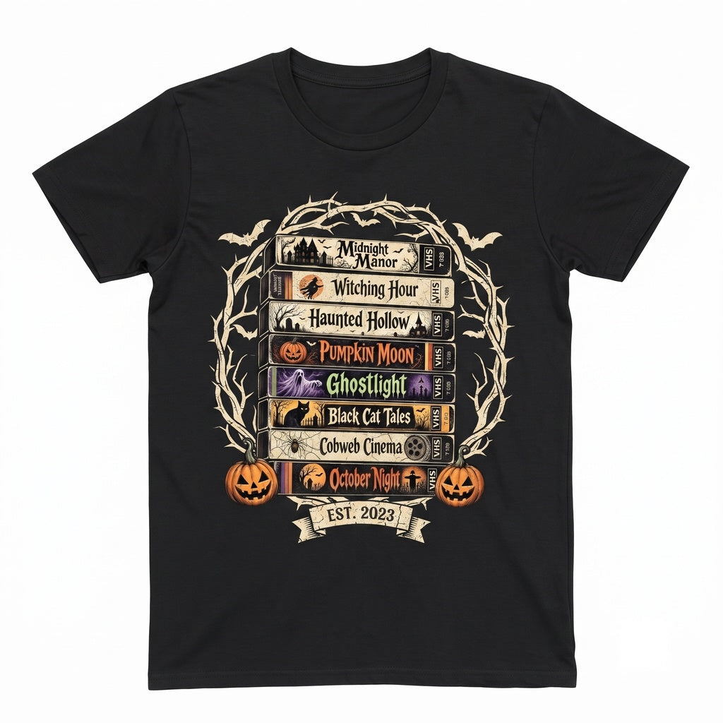 Vintage Halloween Vhs Graphic Retro Spooky Season Apparel Funny Horror Movie Outfit Unisex TShirt