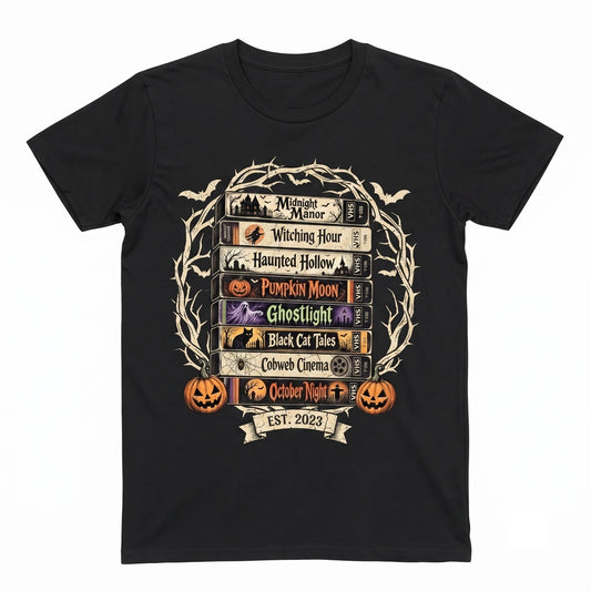 Vintage Halloween Vhs Graphic Retro Spooky Season Apparel Funny Horror Movie Outfit Unisex TShirt