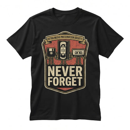 Funny 90s Never Forget Cassette Tape Graphic Retro Vintage Unisex TShirt