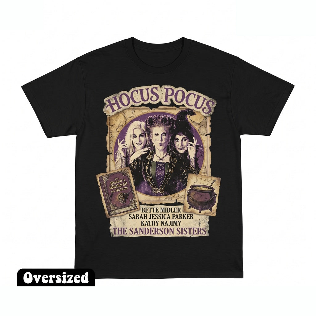 Oversized Salem Witch Sanderson Sisters Graphic Vintage Spooky Fall Unisex TShirt
