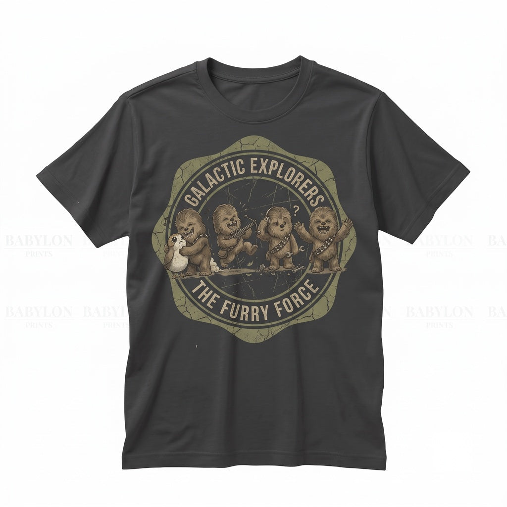 Cute Chewbacca Graphic Sci-Fi Wookiee Fan Apparel, Vintage Space Movie Sweatshirt Gift Unisex TShirt
