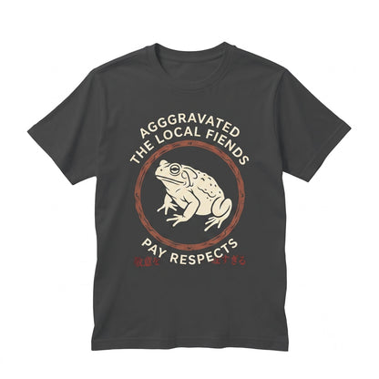 I Have Aggravated The Local Fiends Funny Frog Vintage Japanese Retro Meme Graphic Unisex TShirt