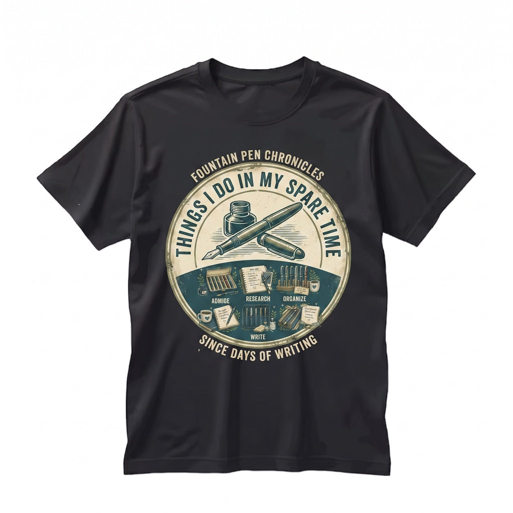 Fountain Pen Things I Do In My Spare Time Writer Stationery Gift Dark Academia Journaling Graphic Unisex TShirt