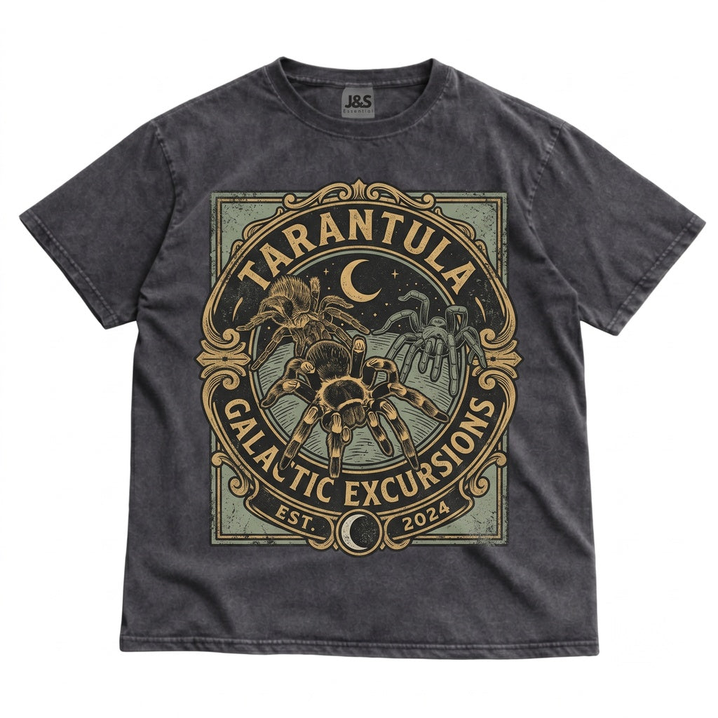 Three Tarantula Retro Graphic Vintage Spider Moon Oversized Bug Funny Arachnid Entomology Gift Him Her Unisex TShirt