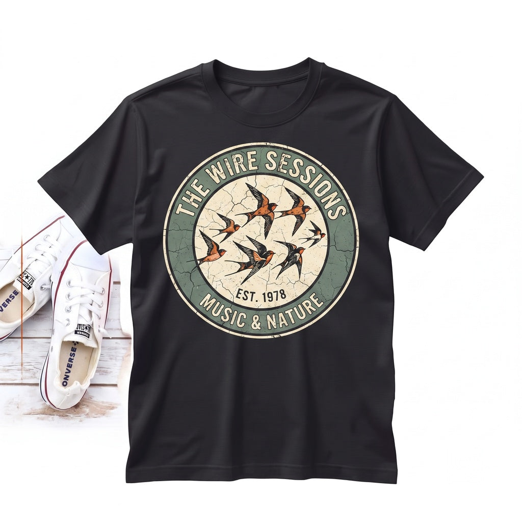 Birds on a Wire Graphic Tee Nature Lover Gift Apparel Unisex TShirt