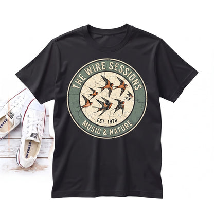 Birds on a Wire Graphic Tee Nature Lover Gift Apparel Unisex TShirt