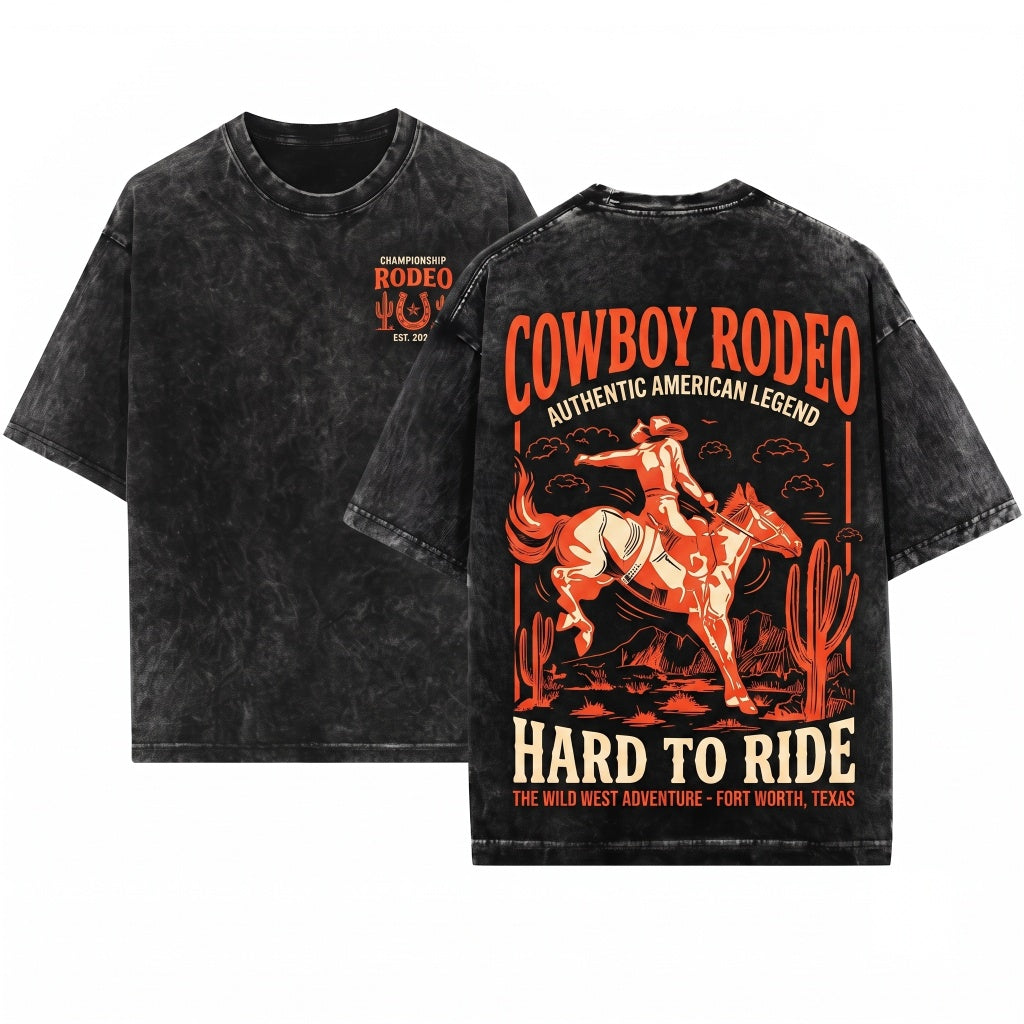 Rodeo 90s Graphic Cowboy Retro Western 2000s Vintage Wild West Gifts Adult Unisex Wash T-Shirt