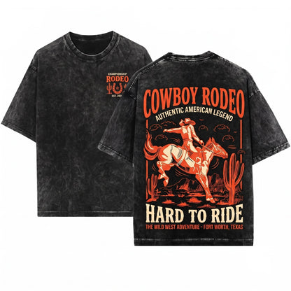 Rodeo 90s Graphic Cowboy Retro Western 2000s Vintage Wild West Gifts Adult Unisex Wash T-Shirt