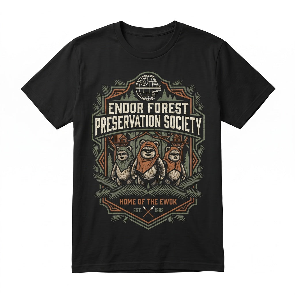 Vintage Forest Moon of Endor Ewok Planet Graphic Family Vacation Unisex TShirt