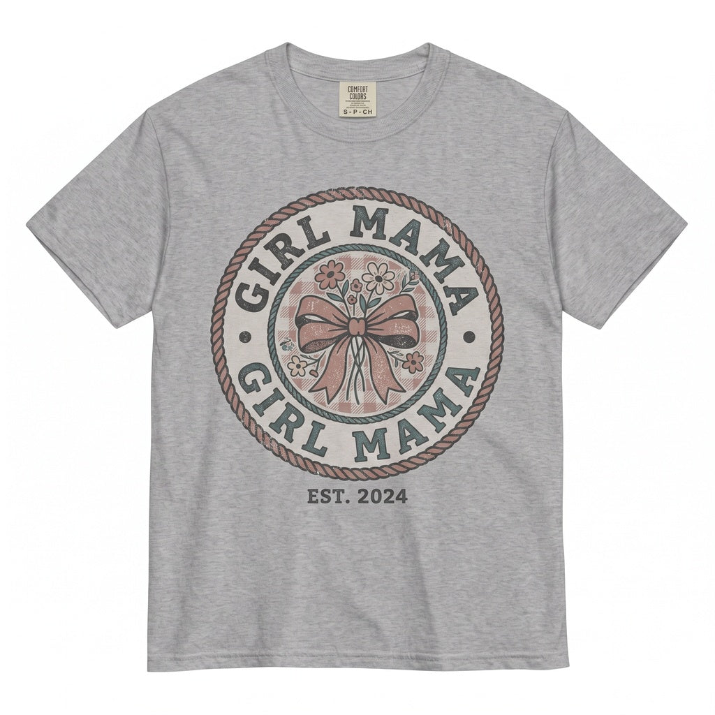 Retro Floral Girl Mama Coquette Aesthetic New Mothers Day Pregnancy Gift Unisex TShirt
