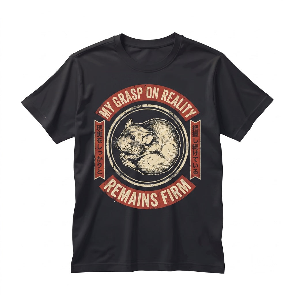 Grasp On Reality Rat Funny Graphic Vintage Animal Novelty Casual Unisex TShirt