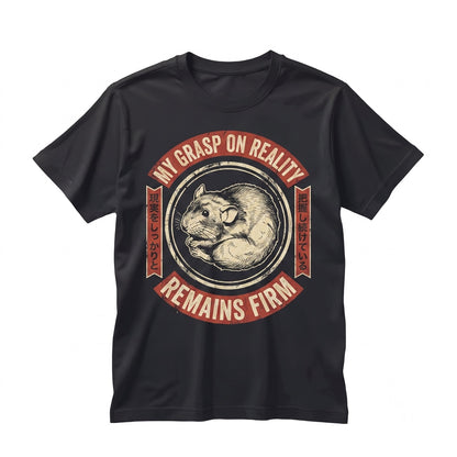 Grasp On Reality Rat Funny Graphic Vintage Animal Novelty Casual Unisex TShirt