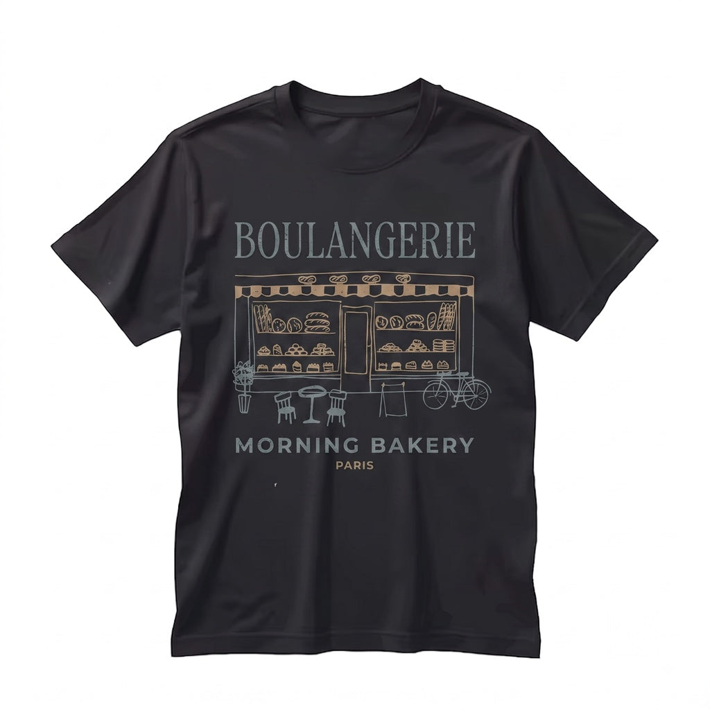 Boulangerie Paris Bakery Vintage French Cafe Graphic Unisex TShirt