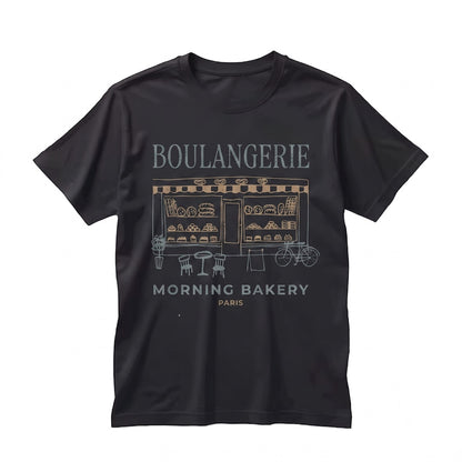 Boulangerie Paris Bakery Vintage French Cafe Graphic Unisex TShirt
