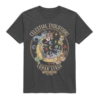 Cute Eevee Evolution Moon Vintage Anime Aesthetic Oversized Gamer Gift Unisex TShirt