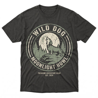 Dachshund Howling Full Moon Graphic Top, 90s Wiener Dog Retro Vintage Funny Animal Owner Present - Unisex TShirt