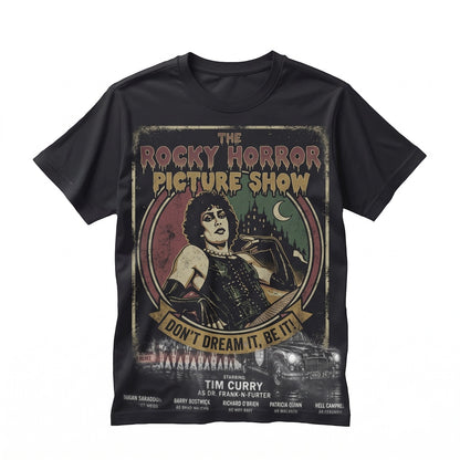 Vintage Cult Musical Cinema Graphic Apparel in Charcoal Gray, Unisex TShirt